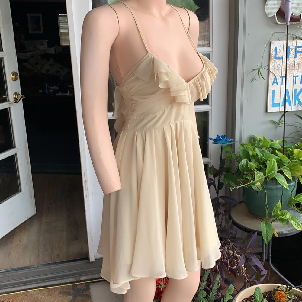 Beautiful Cream Ruffle Dress - Picture 2 of 9